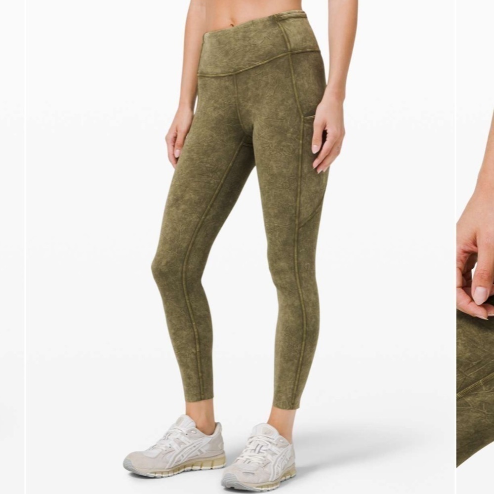 Rare Lululemon Fast and Free High Rise Tight 25" *Ice Dye
Ice Wash Moss Green 2